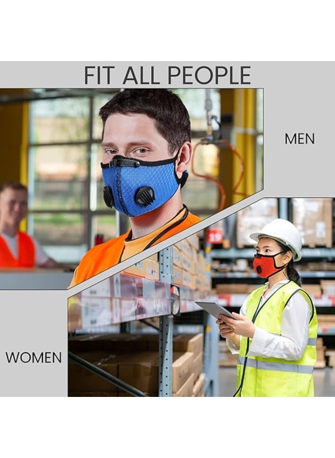 ٦ كمامات غبار قابلة للتنفس وقابلة لإعادة الاستخدام مع ١٢ فلتر فحم نشط لأعمال النجارة - Image 5